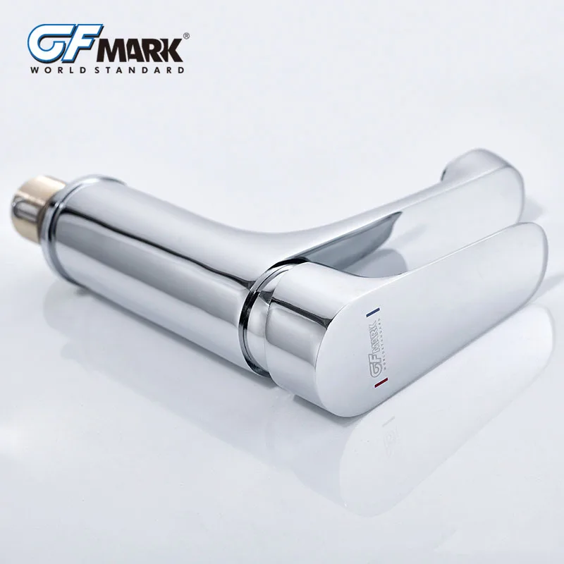 GFmark смеситель для ванной комнаты с одной ручкой раковины Современный хром одно