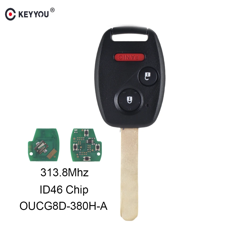 KEYYOU автомобиля удаленный ключевой для Honda Odyssey 2005 2006 2007 2008 2009 2010 OUCG8D-380H-A 313 8 МГц 2 + 1