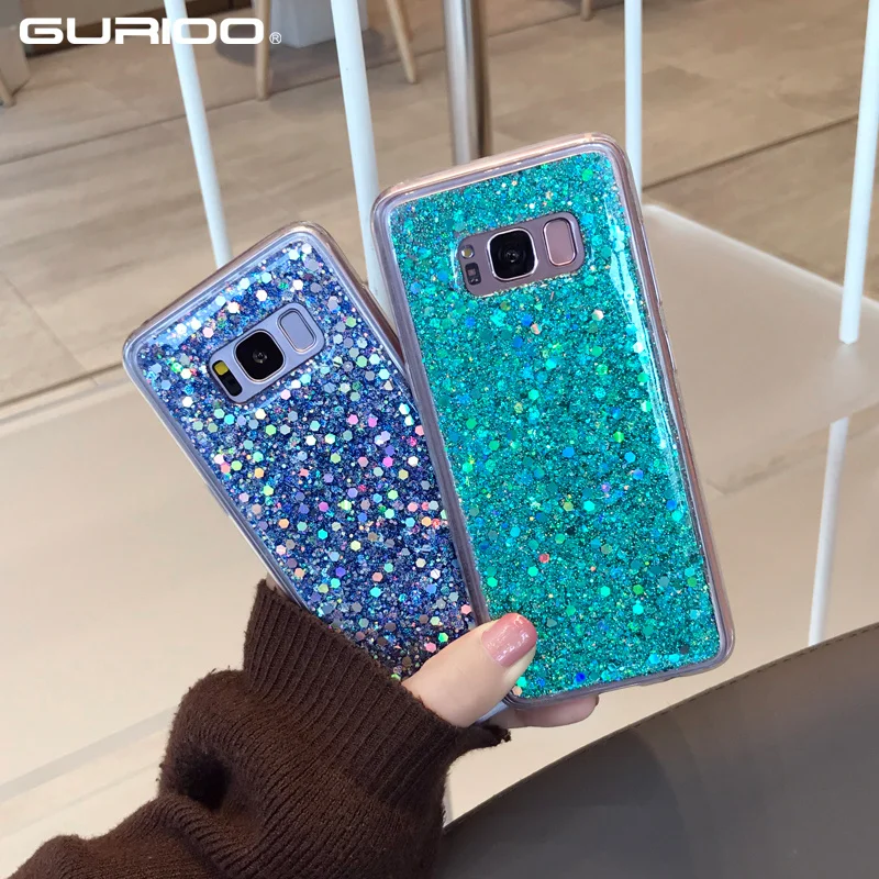 Для samsung Galaxy S10E S10 S9 S8 плюс S7 края блеск Хрустальные Блестки мягкий чехол для A3 A5 A7