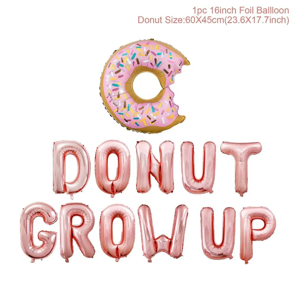 Donuts Foil Balloon4 QIFU, 1 шт., подставка для пончиков, настенная подставка для пончиков, украшение для свадьбы, дня рождения, вечеринки, для детей, для детского душа, деревянные пончики, вечерние украшения - Цвет: Donuts Foil Balloon4