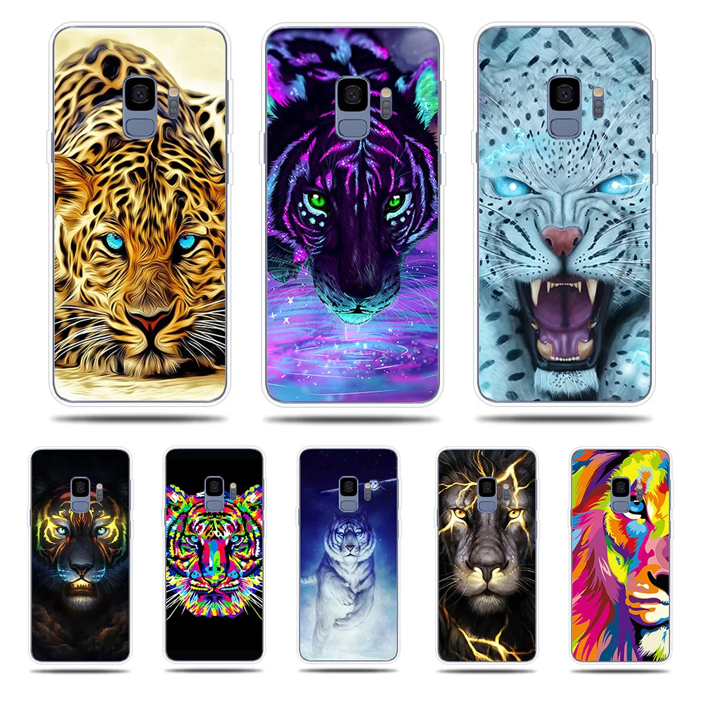 Тигром львом сатиновая юбка-американка силиконовый чехол для samsung Galaxy S5 S6 S7 край S8