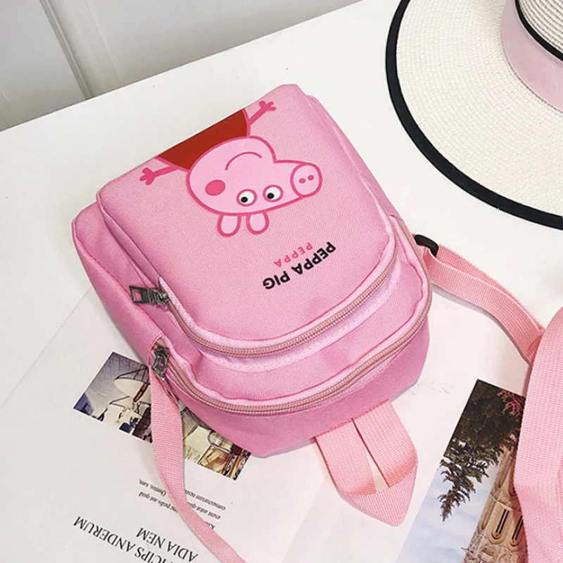 Peppa Pig Toy Cartoon Character Action Figure Backpack High Quality Material Nylon Cloth Cartoon Bag School Bag Children's Gift