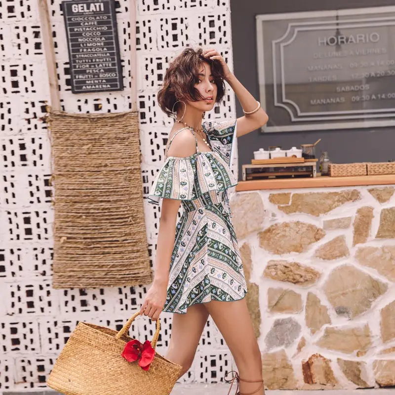 

One Pieces Swimdress Beach Cover Ups Women Swimsuits Girl Swimwear Female Bathing Suits