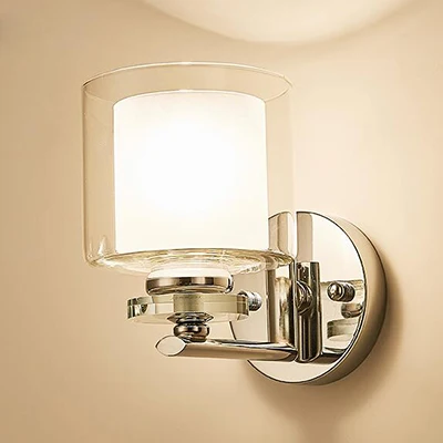 1 light wall lamp Современный, хромированный, металлический светодиодный настенный светильник s стеклянный кристалл для спальни светодиодный настенный светильник для гостиной светодиодный настенный светильник настенное бра для коридора - Цвет абажура: 1 light wall lamp