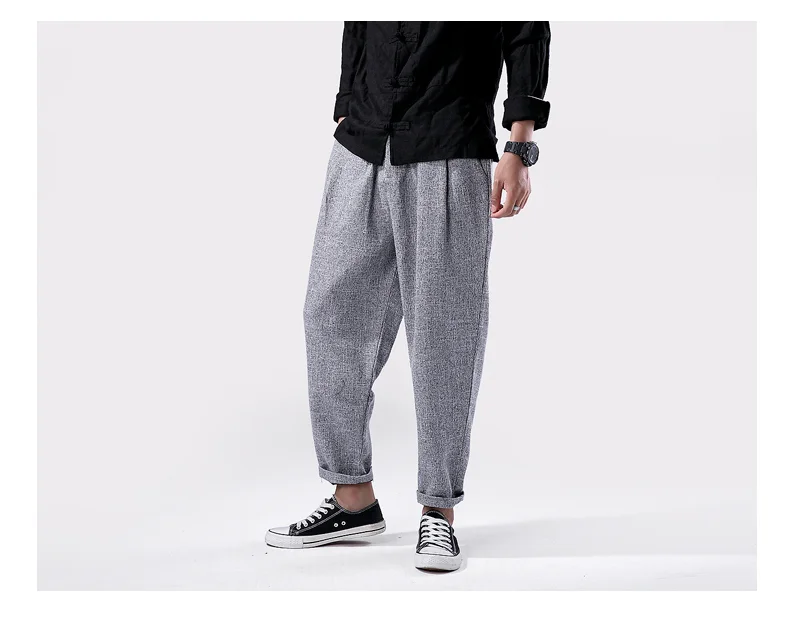 Men Vintage Fashion Casual Loose Pant Japan Harajuku Streetwear Harem Trousers Male