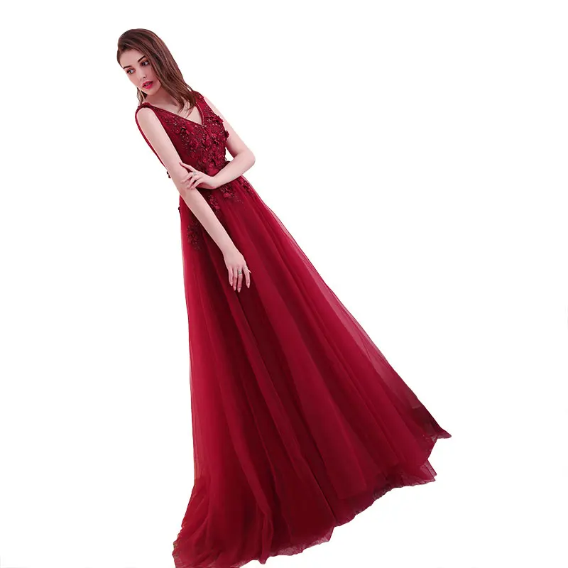 Женское вечернее платье с аппликацией FADISTEE Элегантное Длинное кружевное бисером