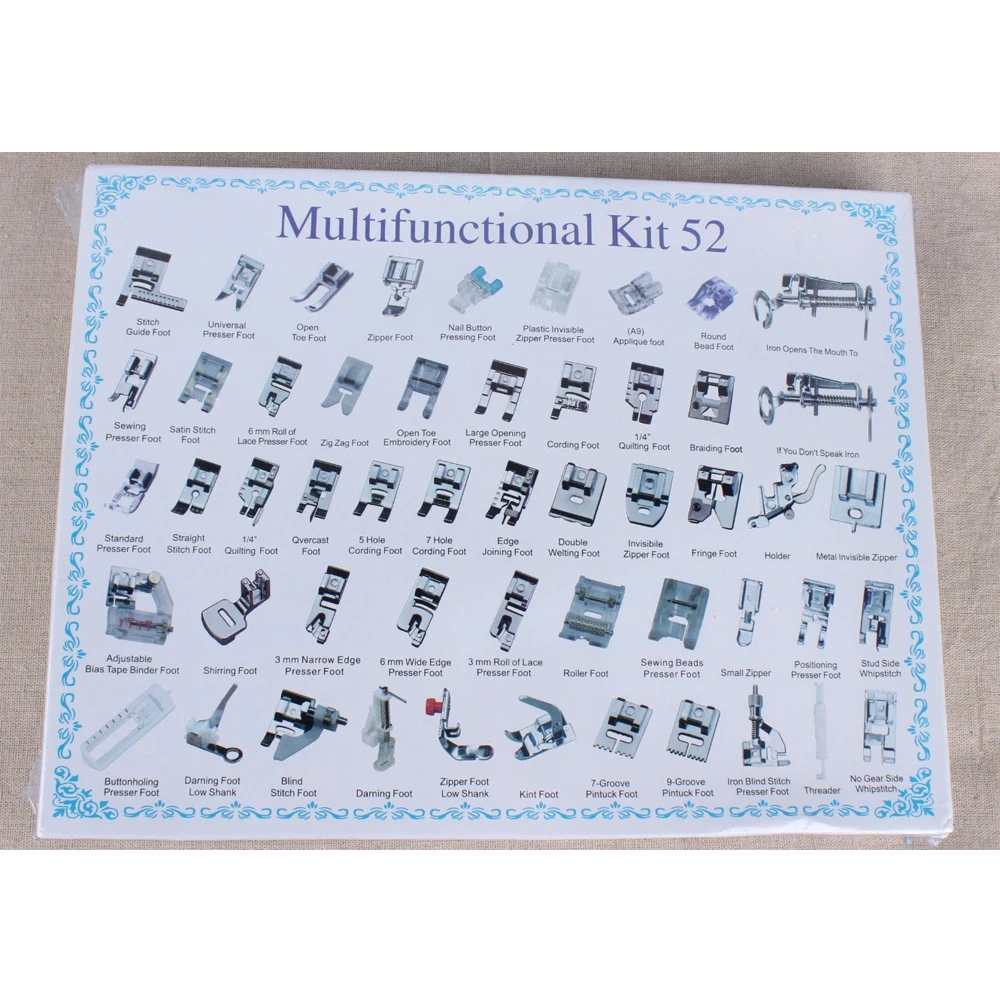 52 шт. набор прижимных лапок для швейной машинки Brother Singer Janome|sewing machine|foot feetdomestic sewing