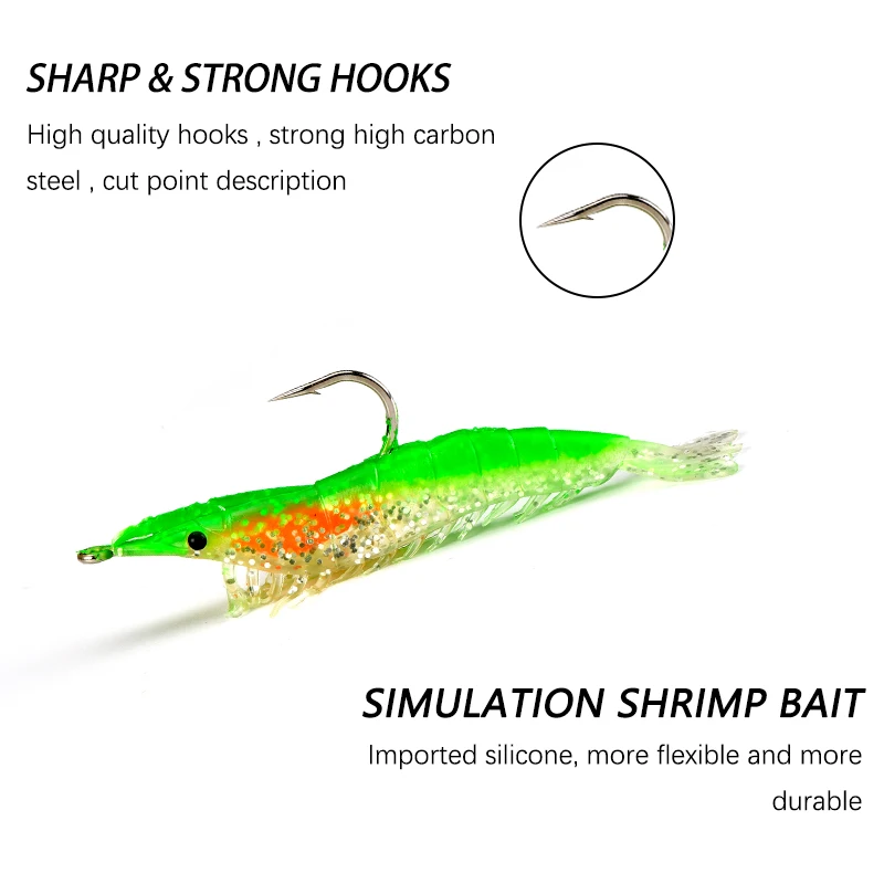 Воблеры Рыбалка креветки приманки джиг-головки мягкие 5 8 см 10 отсадки