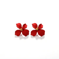 12 kinds candy color petals golden stamen yellow red white green pink flowers acrylic stud earrings for women