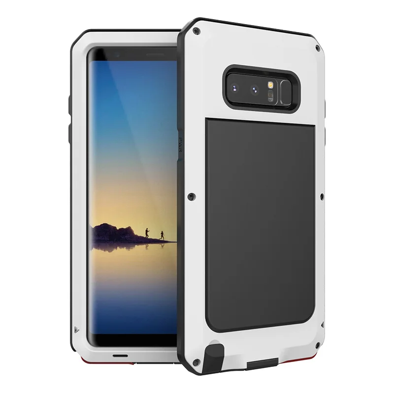 Для samsung Galaxy S5 S6 S7 край S10+ S10E S9 S8 S10 плюс Чехол Алюминий металлический противоударный бронированный чехол для Note 10 плюс 9 8 5 4 3 - Цвет: Белый