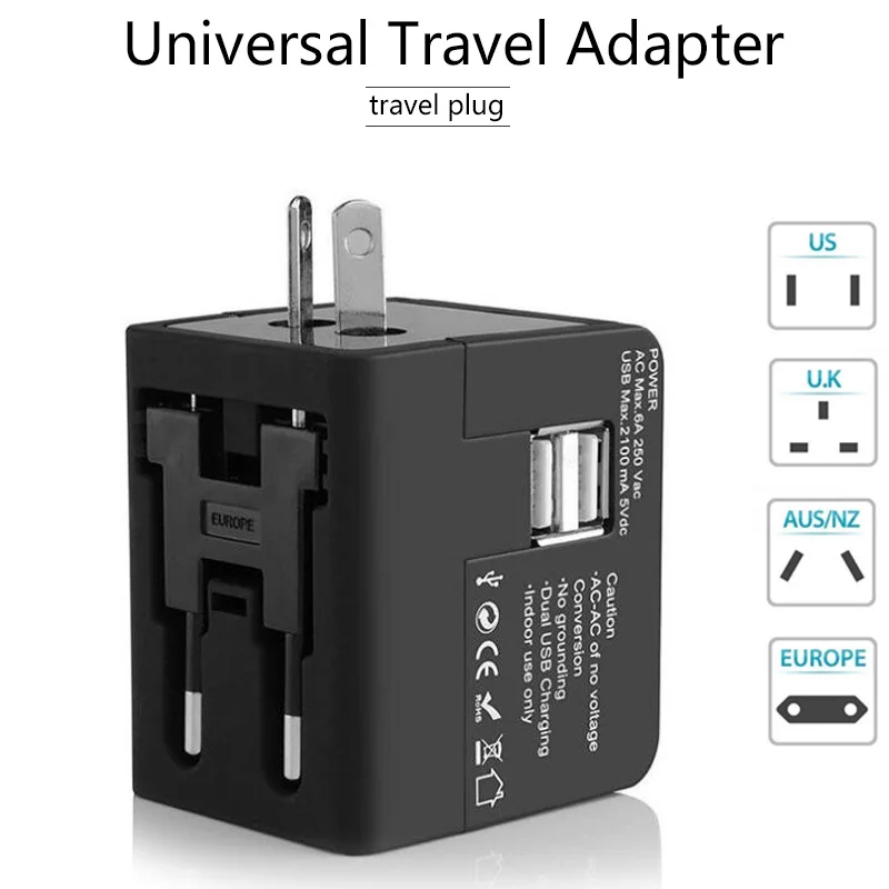 Новый универсальный дорожный адаптер с несколькими разъемами для США ЕС