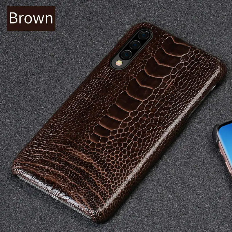 Коричневый Роскошный кожаный чехол для samsung Galaxy A50 A70 A30, задняя крышка для s10 s8 s7 Plus Lite s10e NOte 9 8 a8 A7 - Цвет: Коричневый