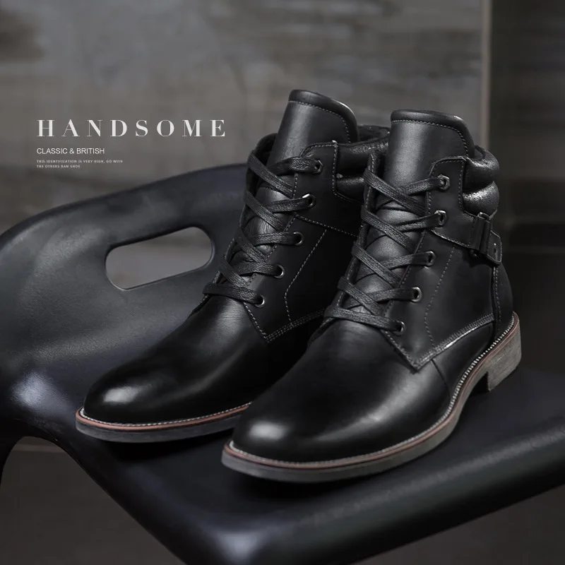 Высококачественные мужские ботинки из натуральной кожи Модные Винтажные