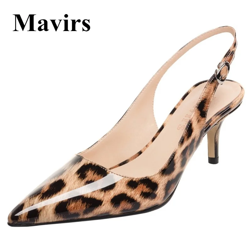 MAVIRS/Брендовые женские туфли лодочки 2018 г. весенние с острым носком леопардовой