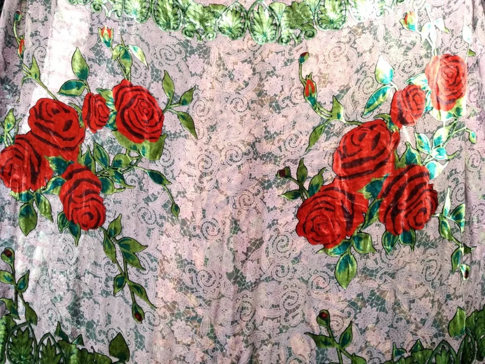 Telas лоскутное кружево бархат шелковая ткань шитье лето осень платье шарф Роза