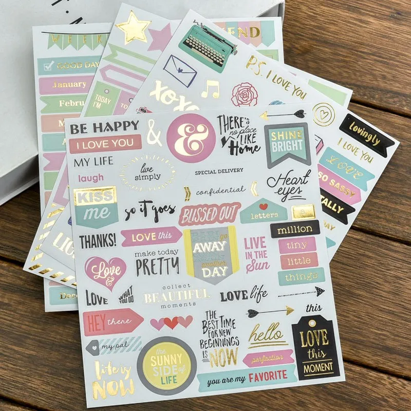KSCRAFT 4pc Be Happy Self- adhesive Sticker for Scrapbooking/ DIY Crafts/ Card Making Decoration | Дом и сад