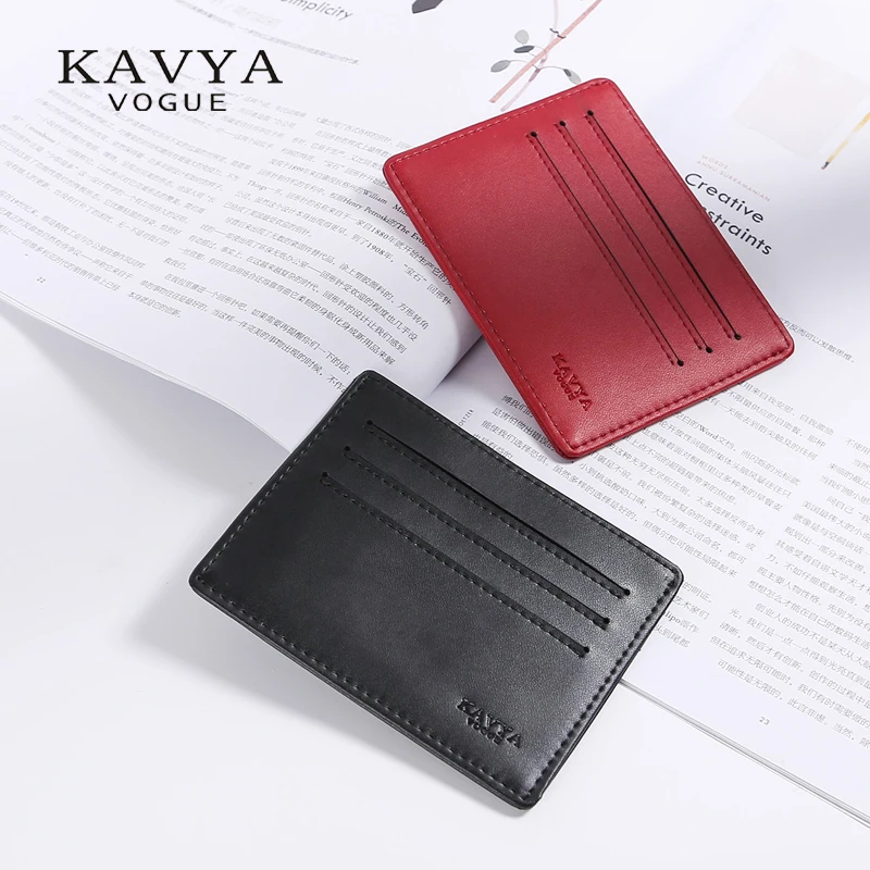KAVYA новый тонкий мини кошелек из натуральной кожи держатель для кредитных карт