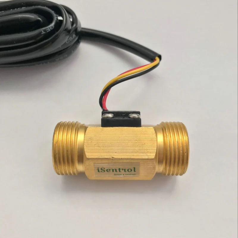 NPT 3/4&quot USC-HS43TB Hall Effect Water Flow Sensor 2-45L/min Threaded Ends Repeat Error 1% Brass Turbine Flowmeter for Purifier |