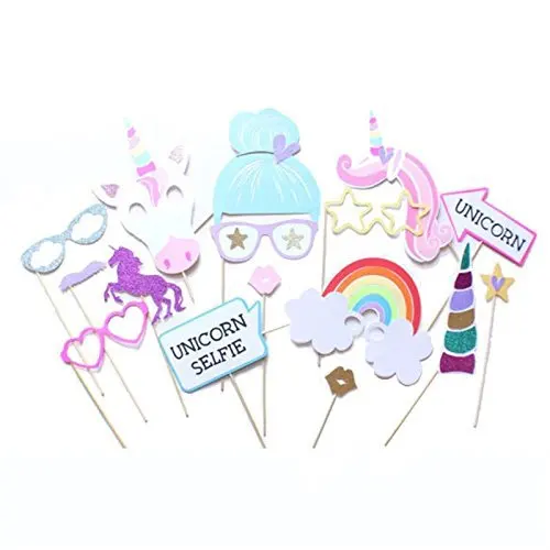 

Hot Sale 10Pcs/Set Unicorn Photo Props Birthday Party Decoration For Kids Wedding Party Baby Shower Games Photo Equipment PSC52