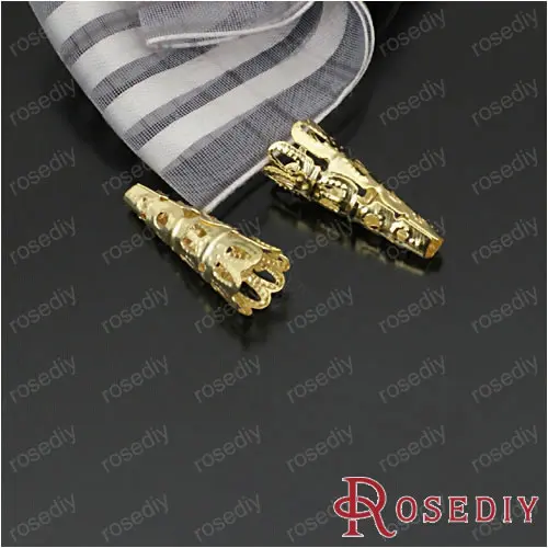 Wholesale 23*9mm Gold color Long Conical Iron Bead Caps Diy Jewelry Findings Accessories 50 pieces(JM4836)