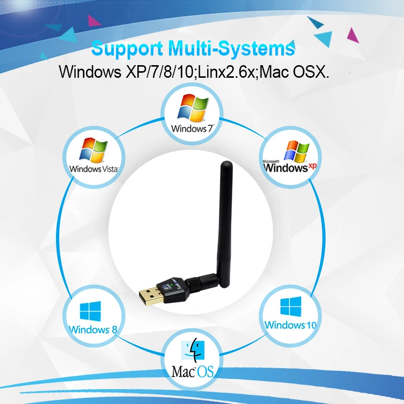 Wi-Fi ,  ,  AC600Mbps USB Wifi   RTL8811AU 2, 4G 5, 8G   Win Max Linx2.6X