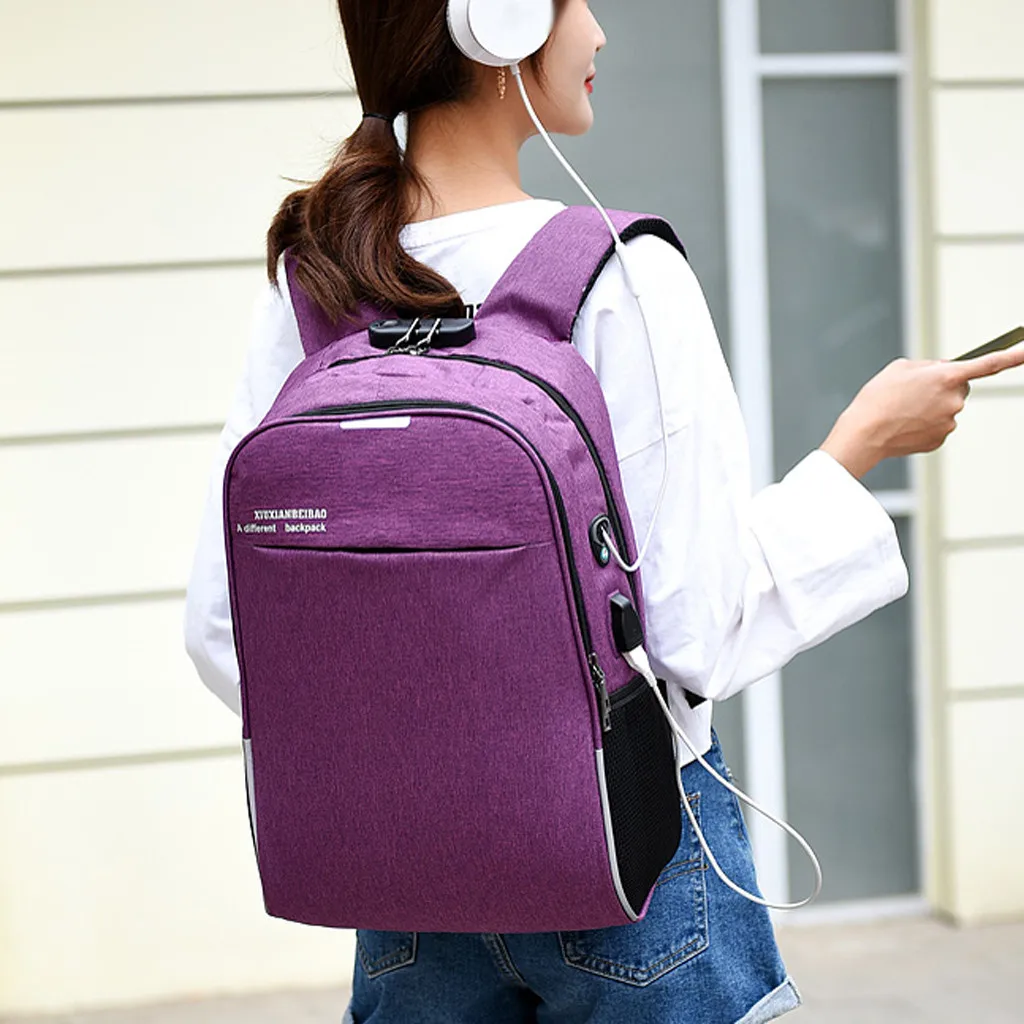 Рюкзаки с защитой от кражи и паролем школьные сумки для ноутбука дорожный