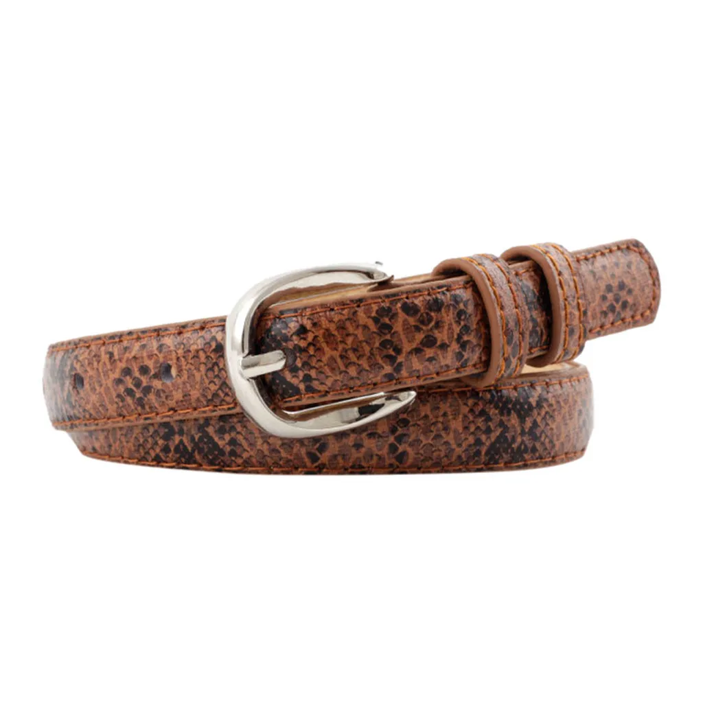 Печатные ленты из змеиной кожи SAGACE для женщин пояс с золотой пряжкой