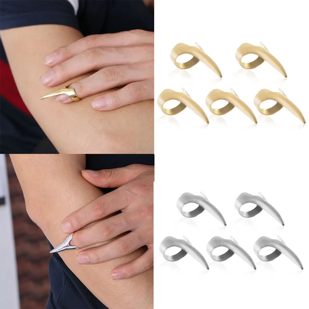 Кольца с шипами на кончик пальца для мужчин и женщин модные кольца ногтей в стиле