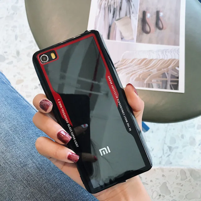 Black Red Для Xiaomi mi 8 mi 8 SE A1 A2 Lite Pocophone F1 Red mi Note 5 Plus 6 Pro S2 Прозрачный жесткий пластиковый прозрачный акриловый чехол-накладка на заднюю панель - Цвет: Black Red
