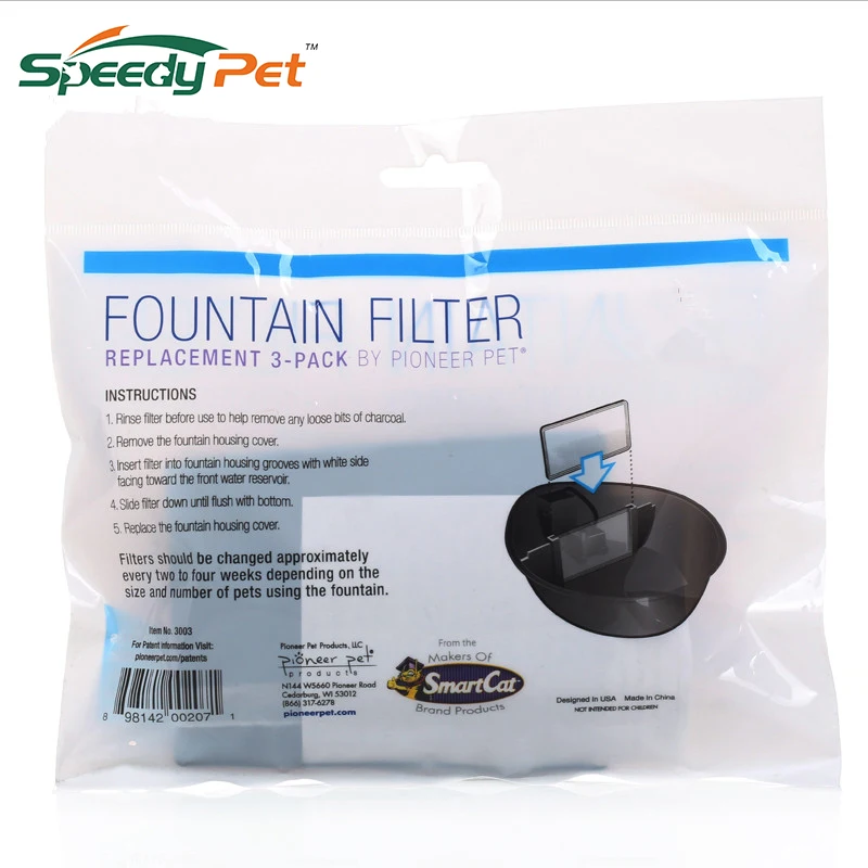 Фильтр для питьевой воды с активированным углем домашних животных кошек и собак