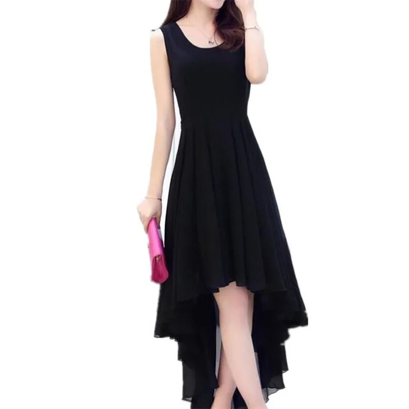 Женское платье макси VISNXGI повседневное пляжное из шифона без рукавов с круглым