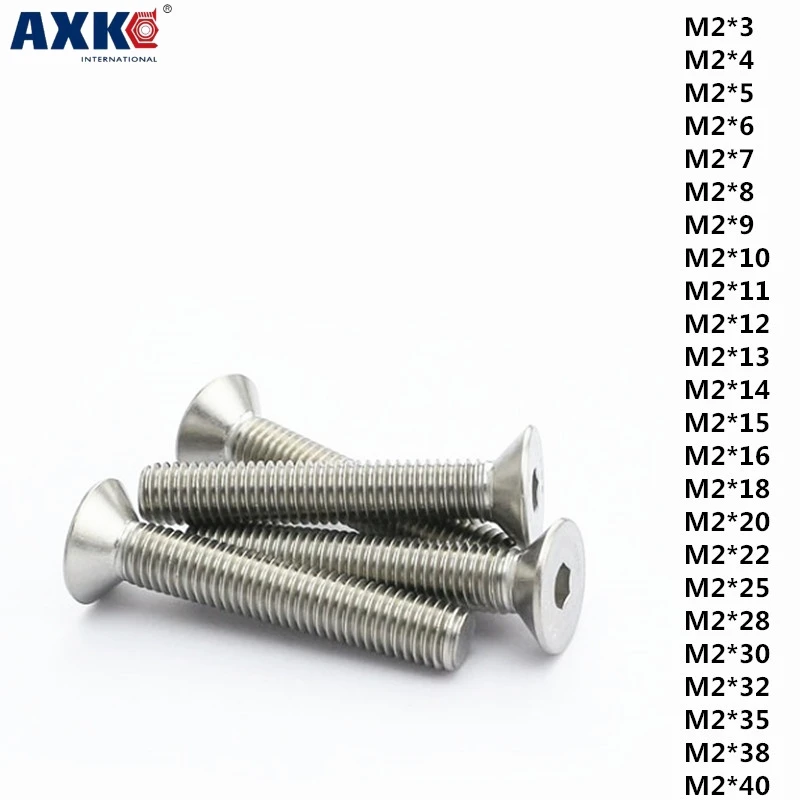 AXK 1 шт. 304 нержавеющая сталь потайная головка (плоская головка) с шестигранной