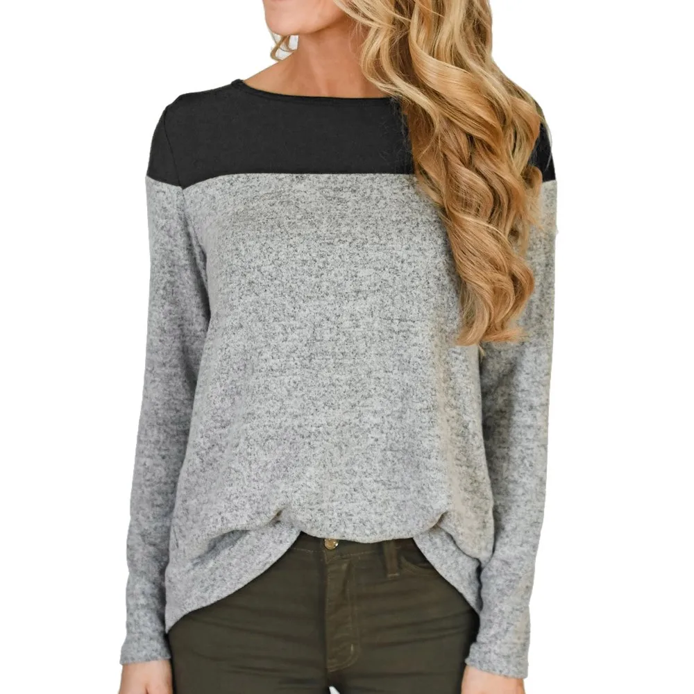 Женская футболка с длинным рукавом цветная пуговицами сзади женская