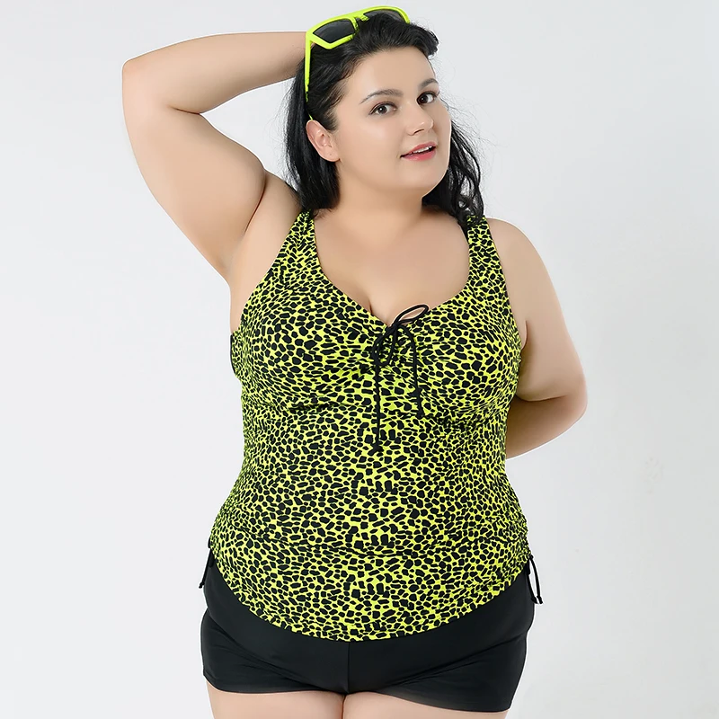 Летний женский купальник Танкини с леопардовым принтом бразильский большого