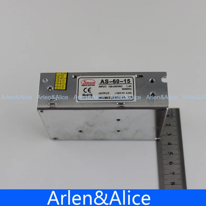 60 Вт 15В 4А небольшой объем одиночный выход импульсный источник питания для