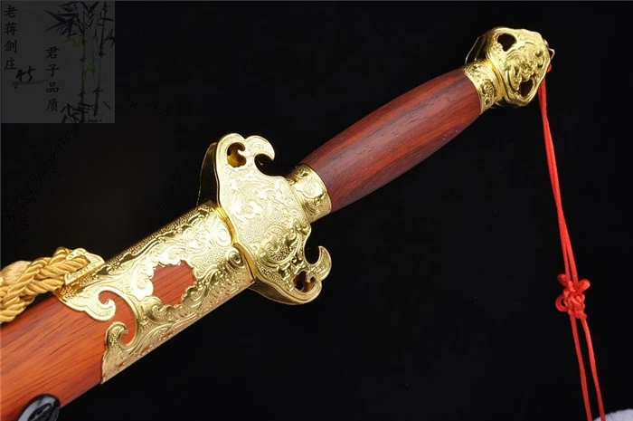 HandMade Training Chinese WUSHU TaiChi Sword Katana Carbon Blade Alloy Fittings Redwood Saya TaiJi Lucky | Дом и сад