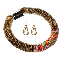bk many 10 colors fashion handmade resin beads chunky statement bib choker necklace earring sets