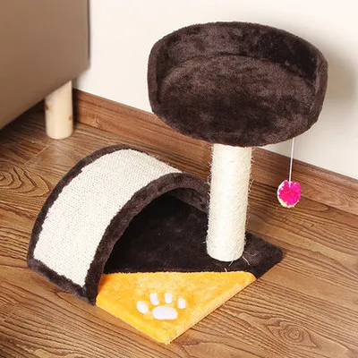 Coffee Игрушка для скалолазания в виде кошачьего дерева, Когтеточка, мебель для кошек, прыгающая рама, игрушка для кошек, игрушка для игры в дерево с кроваткой, обучение кошек - Цвет: Coffee
