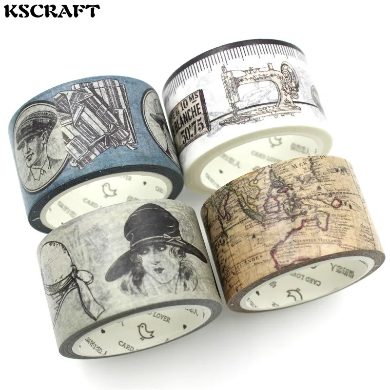 Ksccraft 30 мм* 7 м клейкая лента для скрапбукинга DIY Craft Sticky Deco маскирующая Японская Бумага васи лента Ретро коллекция