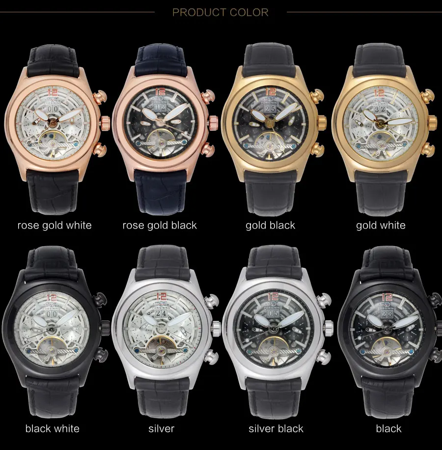 Forsining выпуклая стеклянная стильная Tourbillion 3D дизайнерская Натуральная кожа ремешок мужские часы лучший бренд класса люкс автоматические часы