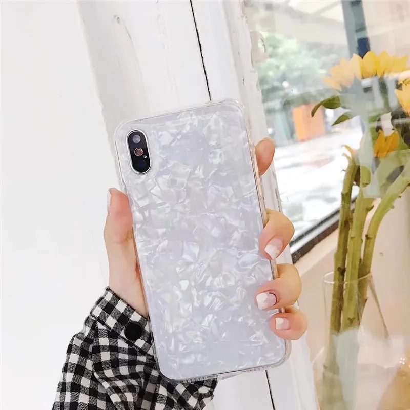 Красивый чехол для телефона с раковиной iphone X XR XS MAX 11 Pro Max 6S 6 7 8 Plus s Модный мягкий