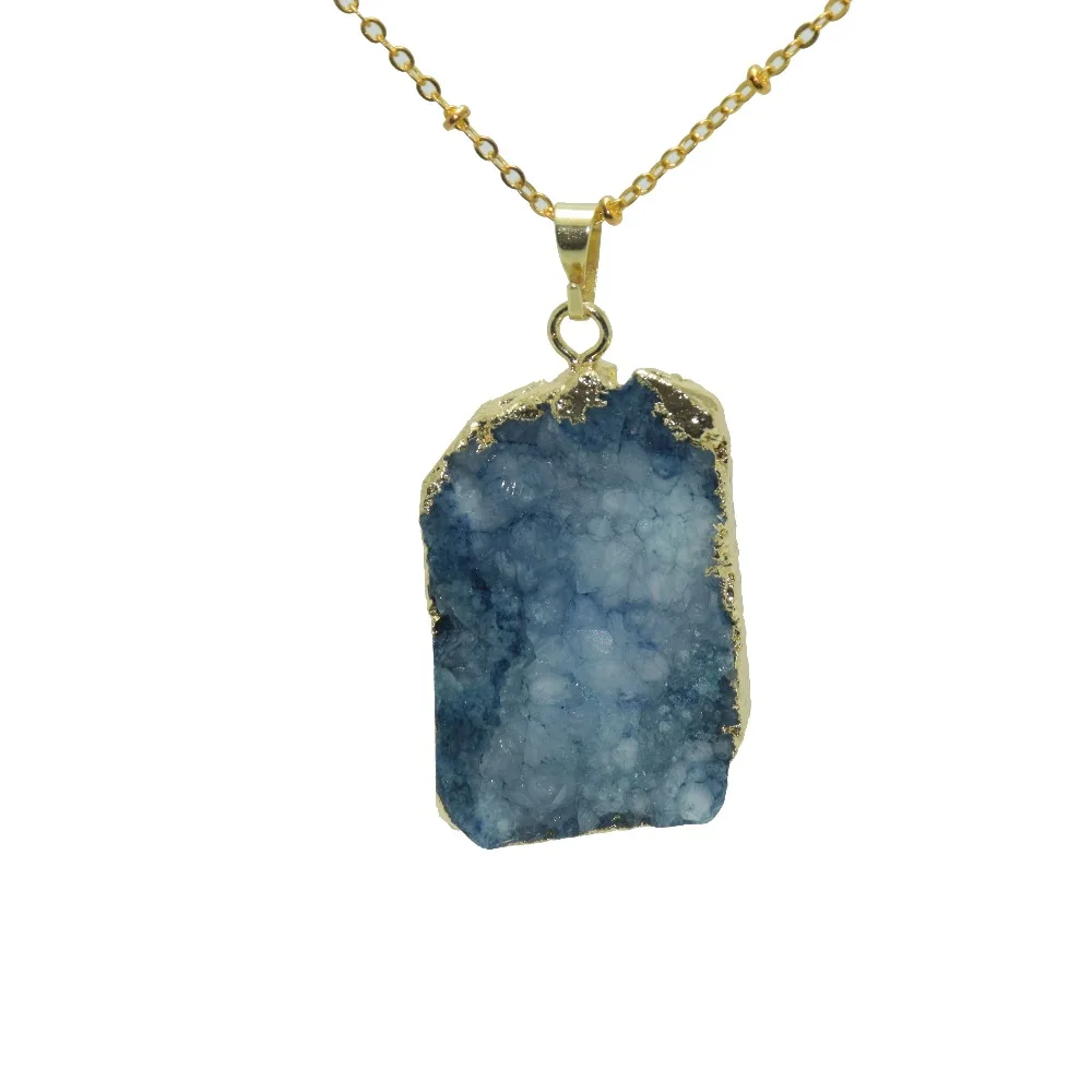 5 pcs Irregular Jewelry Cluster Raw druzy stone pendant girl gold bezel point natural crystal quartz geode for men | Украшения и