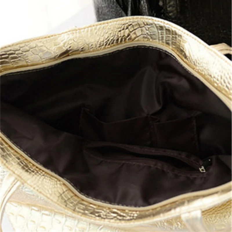 Модная повседневная женская сумка с крокодиловым узором большая для покупок W3-004