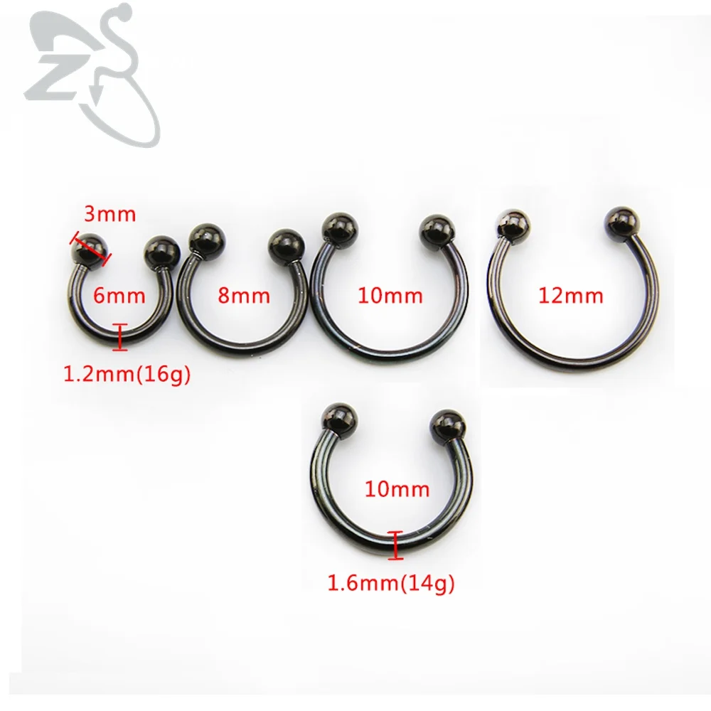 ZS 3 шт./лот кольцо из хирургической стали для носа бровей губ сосков перегородок