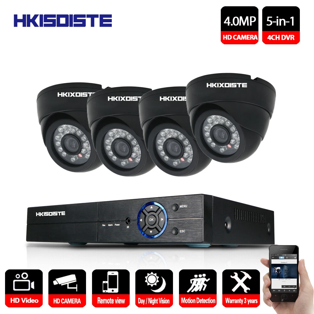4 ch камера безопасности Система видеонаблюдения DVR система 4CH 4x4 Мп 4.0mp DIY наборы |