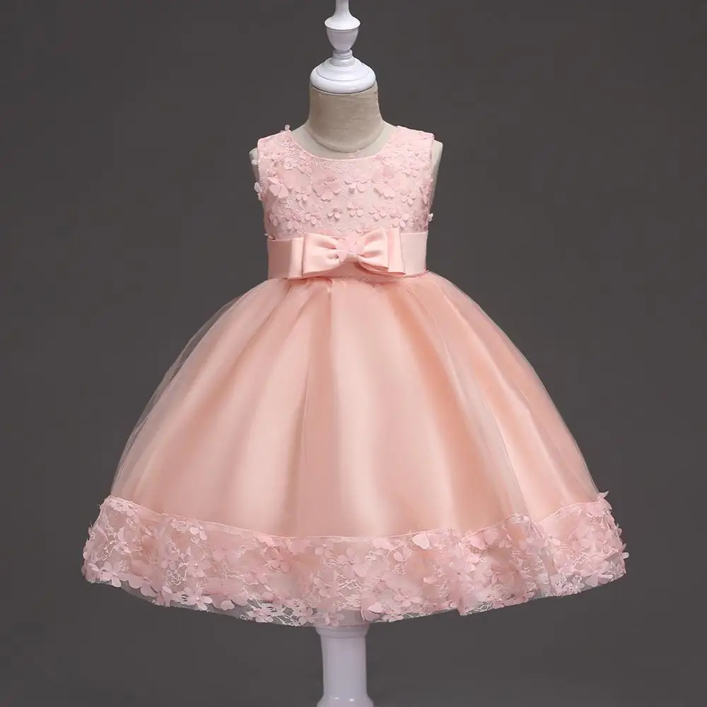 Новое летнее платье для девочек платье-пачка без рукавов с бантом сцены свадьбы