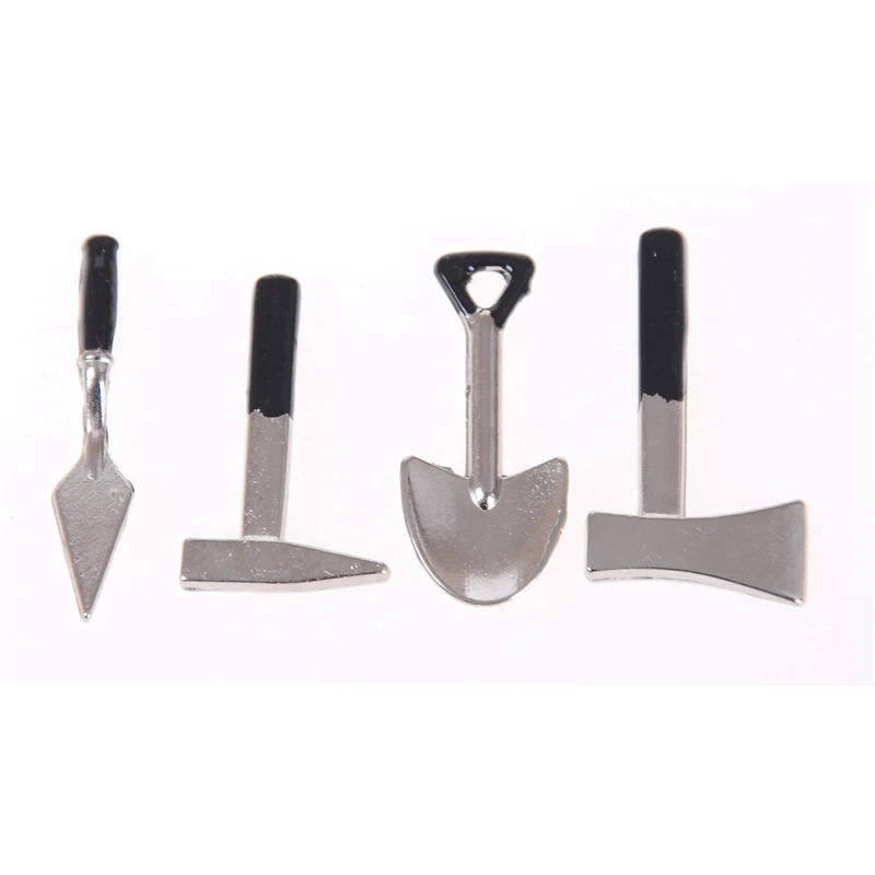 4pcs/set 1:12 Dollhouse Miniature Kids Hand Tool Toys Mini Axe Shovel Hammer Furniture DIY Builders Doll Accessories | Игрушки и хобби
