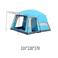 8 person rainproof sunscreen camping outdoor tent 2 living rooms and 1 hall family large space tent