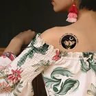 Временные тату-наклейки VANKIRS на грудь и шею, с круглым горлом и луной, имитация татуировки на лодыжку для мужчин и женщин, водостойкие тату для боди-арта, индивидуальные татуировки