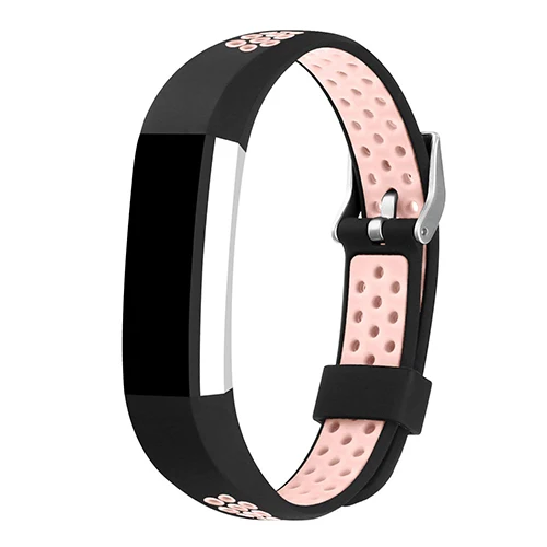 Black pink Tschick Для Fitbit Alta/Alta HR полос, спортивный сменный аксессуар браслет с пряжкой для часов маленький и большой - Цвет: Black pink